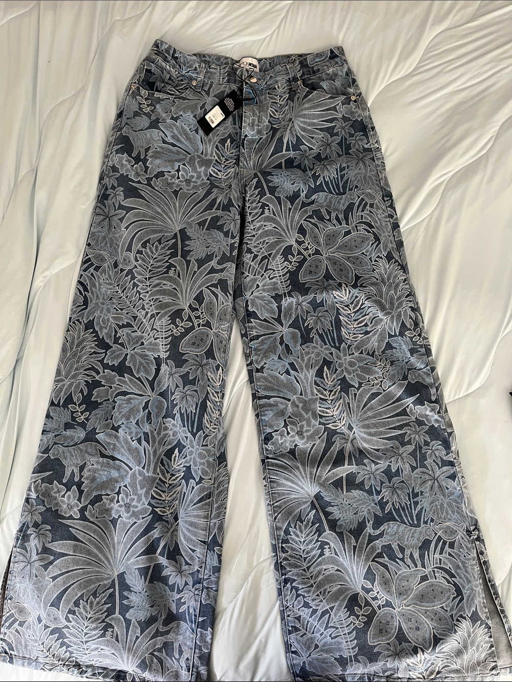 Floral Wide-Leg Jeans - Women’s Flare Jeans